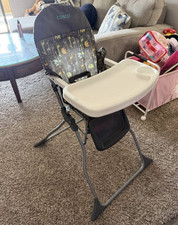 Cosco Foldable Baby High Chair w/ Tray, Gray/White, Model HC225
