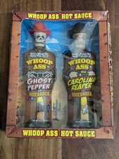 Whoop Ass Hot Sauce Gift Set Ghost Pepper Carolina Reaper 2 Pack w/ Box