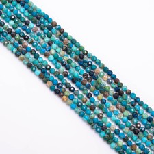 Natural Chrysocolla Gemstone Round Micro Faceted Beads 2.5-3 mm Strand 12.5" 94