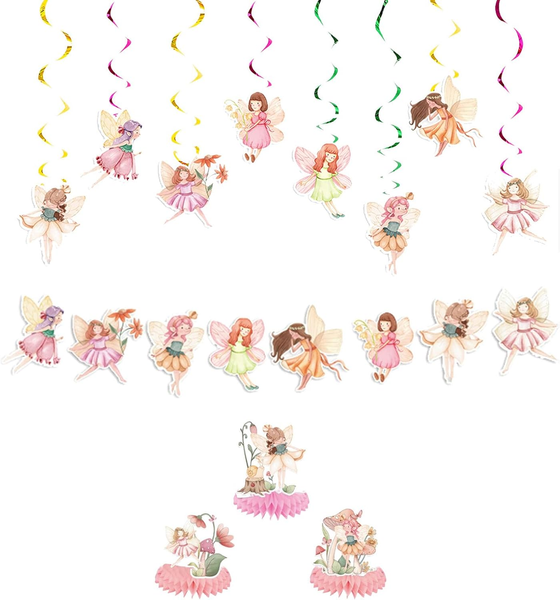 Feen Geburtstag Deko Girlande Set - Geburtstagsdeko MäDchen Kindergeburtstag Dek-image