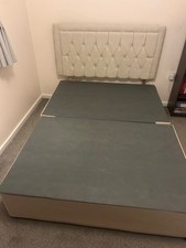 Double Divan Bed with Mattress and Headboard 4 Large Drawers, 2 Sides