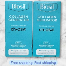 FOR 2 Biosil Collagen Generator Ch-OSA 30 Liquid Filled Capsules Each EXP4/26