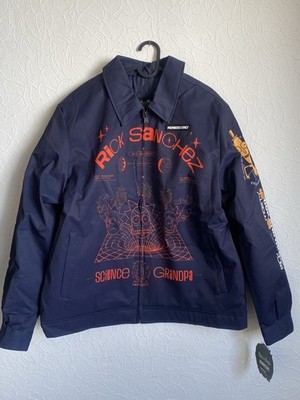 Rick and Morty Members Only Racer Jacket Navy Cartoon NWT XL