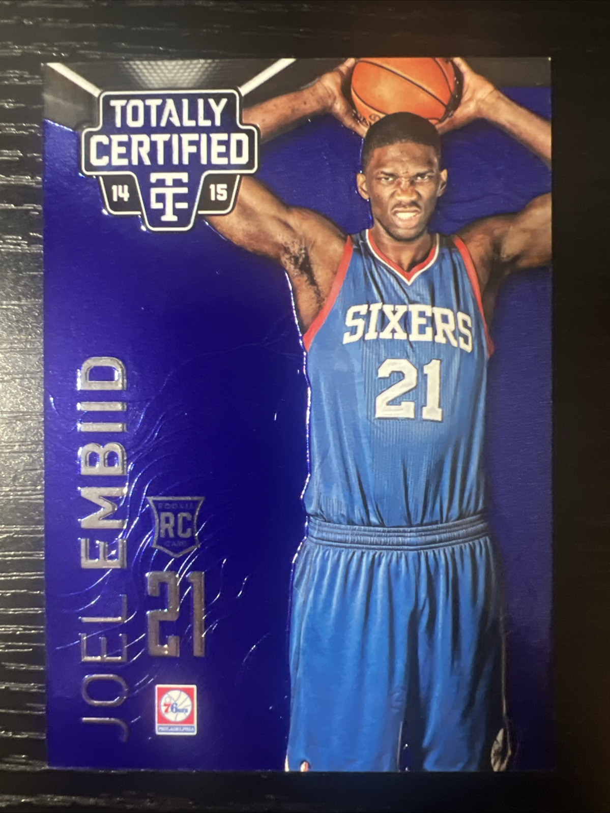 2014-15 Panini Totally Certified #143 Joel Embiid RC Platinum Blue Rookie /149