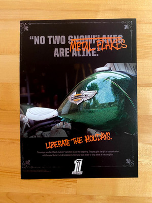 2012 Print Ad Harley Davidson Green Hard Candy Custom Metal Flake
