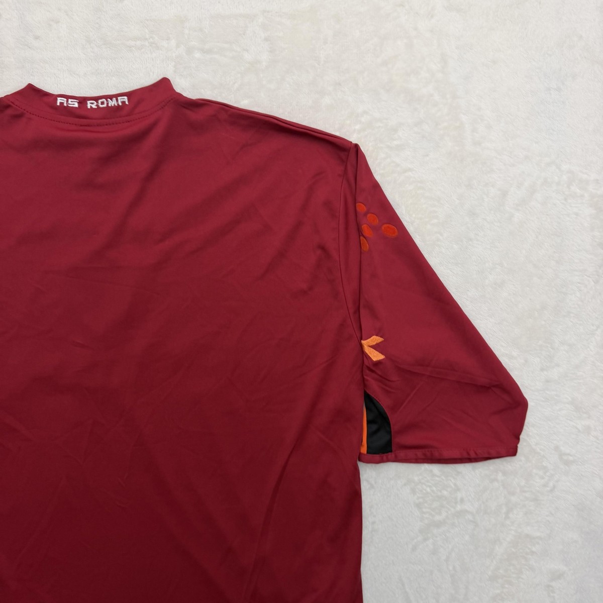 Diadora AS Roma Jersey Mens Large Red Soccer Football Mazda Home