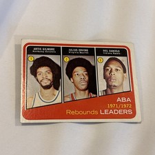 1972-73 Topps - League Leaders Julius Erving, Artis Gilmore, Mel Daniels  (RC)