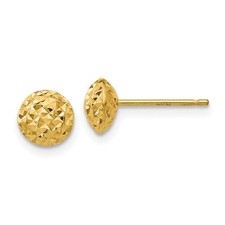 14k Yellow Gold 6mm Puff Circle Earrings