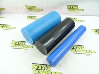 3PCS (5.5LBS) OF ACETAL & NYLON 6/6 MACHINABLE PLASTIC 1 1/2" 2 1/2" & 3" DIA
