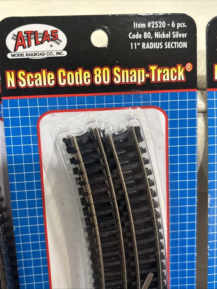 Atlas #2520  N Scale Code 80 11" Radius Track Sections-6 pk-Lot of 3-NEW SEALED - Image 4 of 4