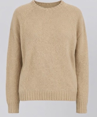 Vintage Carducci Italy Angora Wool Sweater Women S M Tan Camel V Neck Knit Top