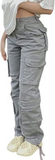Women's High Waisted Cargo Pants - Y2K Baggy Wide Leg Streetwear