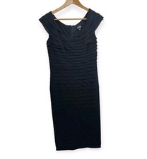 Adrianna Papell Women's Size 6 Dress Little Black Formal Sexy Classic LBD Midi 