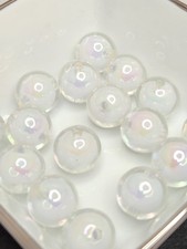 16mm Clear Acrylic Double Layer Beads - Package of 16 - Beadable DIY Pens