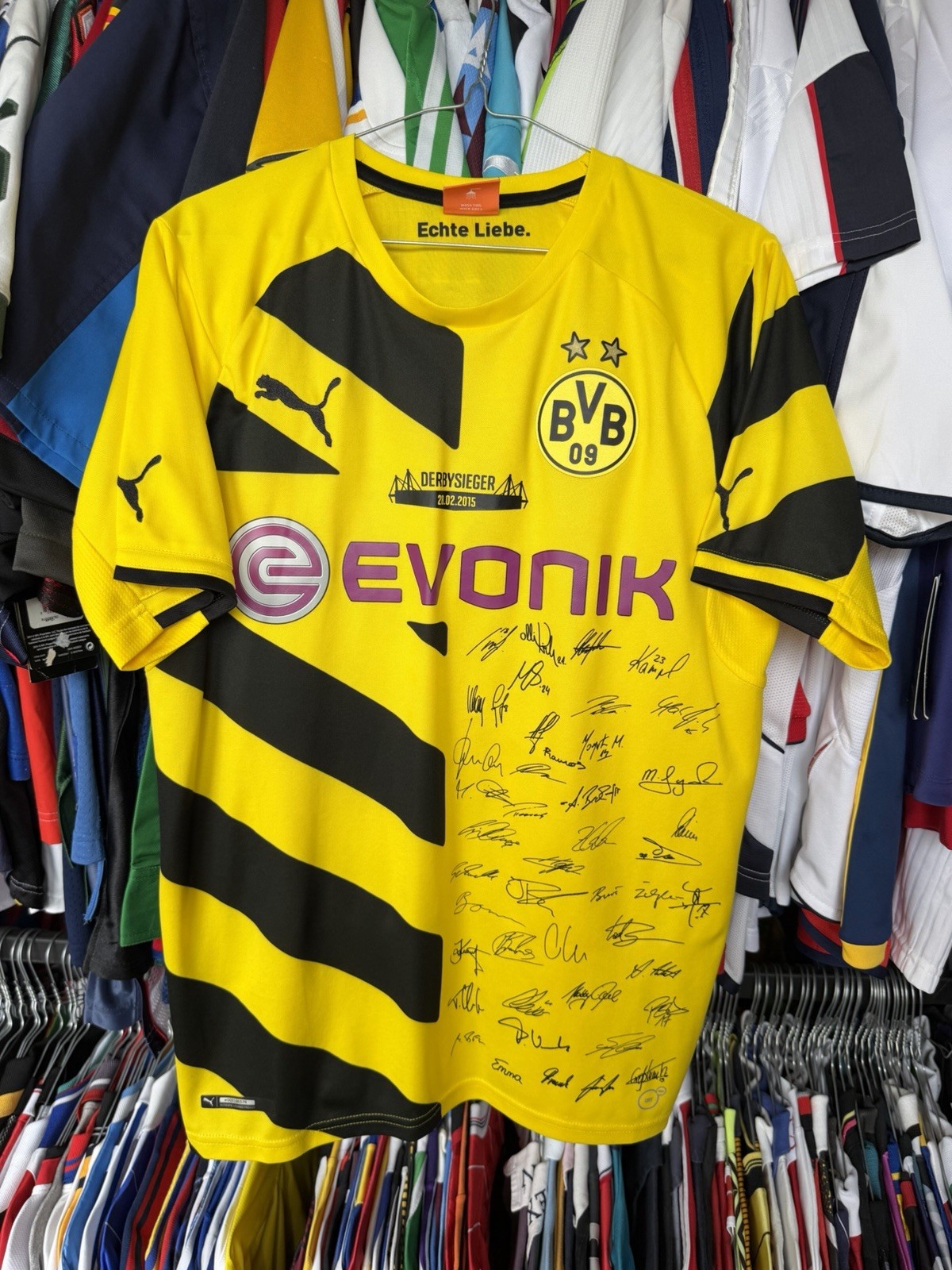 BORUSSIA DORTMUND GERMANY DERBYSIEGER 28.02.2015 FOOTBALL SHIRT PUMA #15 HUMMELS