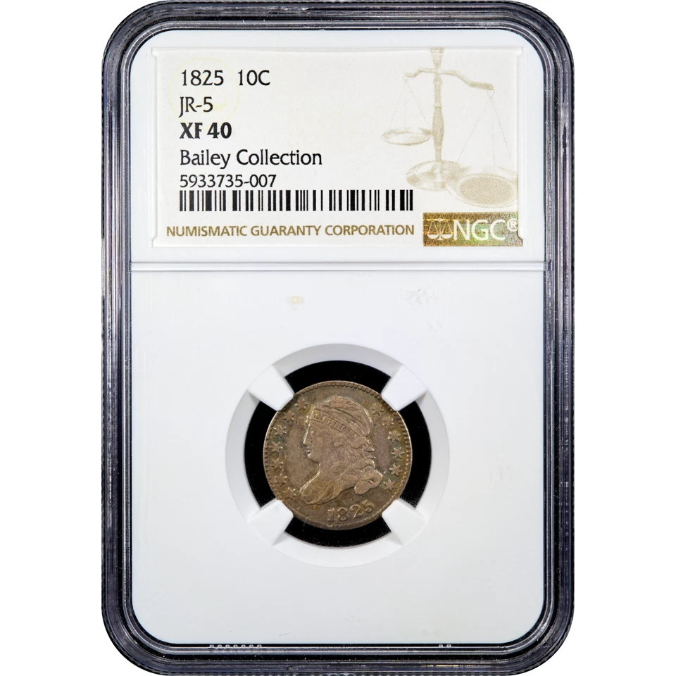 1825 Capped Bust Dime 10c JR-5 NGC XF40  - Image 2 of 4