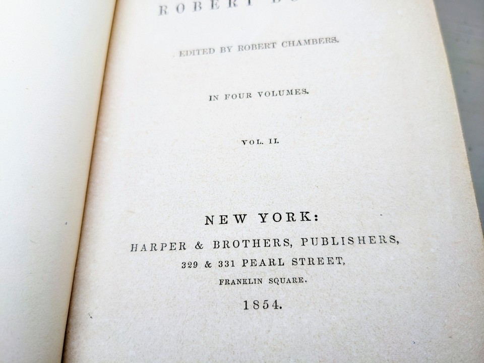 Complete Work 1854 The Life and Works of Robert Burns (Complete 4 Volume Set) Antique ...