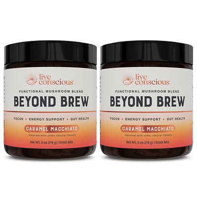 Beyond Brew Caramel Macchiato Coffee Alternative - Low Caffeine Superfood - P...