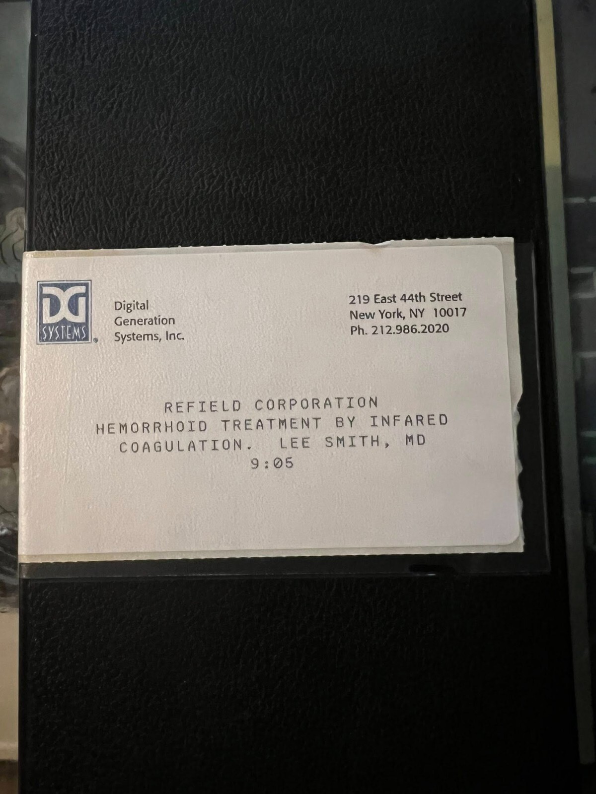 Refield Corporation Medical Video Hemorrhoid Treatment Infrared Coagulation VHS