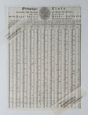 1842 Ordnungs-Liste 101. Frankfurter Stadt-Lotterie Gl&uuml;cksspiel Papier Dokument