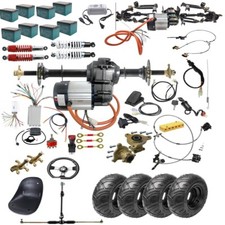 ATV Front Rear Drive Axle 4 Wheels Kit Differential 1500w 1000w Motor Swing Arm