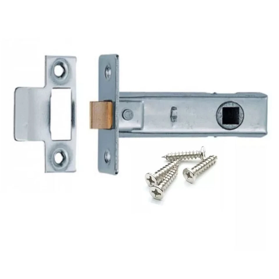 Tubular Latch Mortice Door Latch Catch 75mm / 3" Turn Handle Bolt With Screws - Image 3 of 4