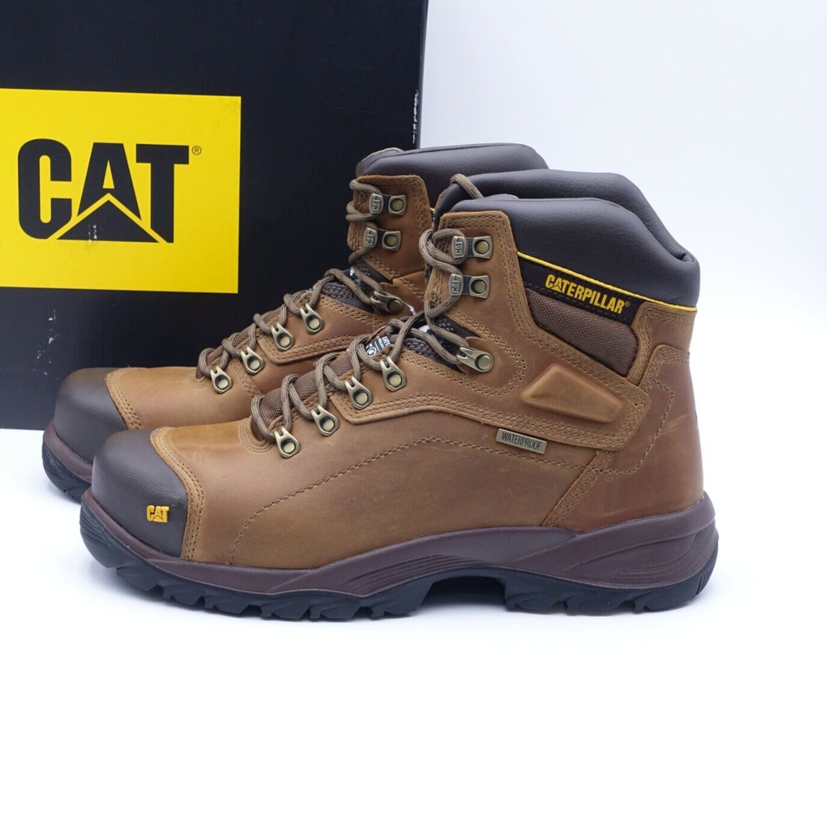 Caterpillar Men\'s Size 10 M Brown Leather Work Boots  P71479 k2-_c6d889de-851a-439f-b292-  main image 3