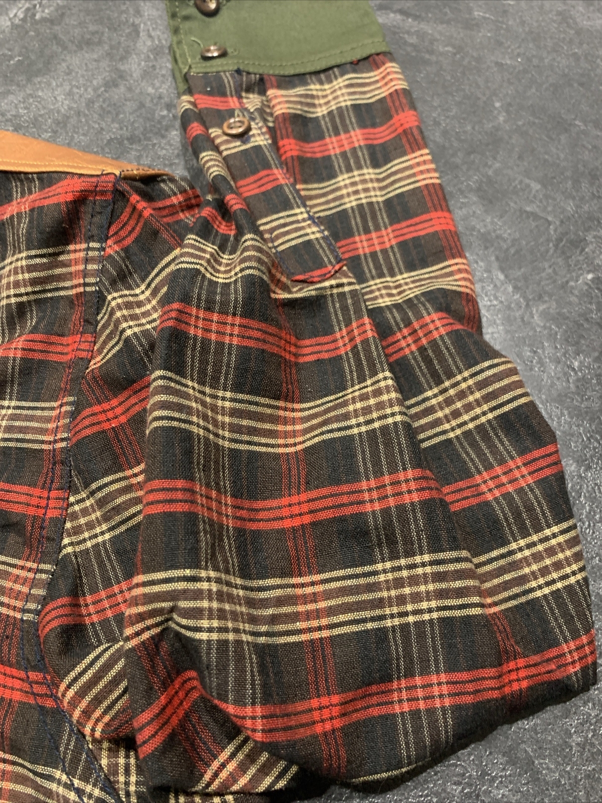 Men’s Preme Plaid Patch Button Down Long Sleeve S… - image 2