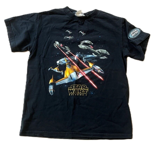 Vintage Star Wars Episode One T-Shirt Youth Size Large Movie Promo Lee