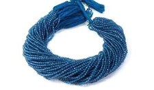 5 Strand Natural London Blue Topaz Round Faceted 2-2.5mm Loose Beads 12"inch