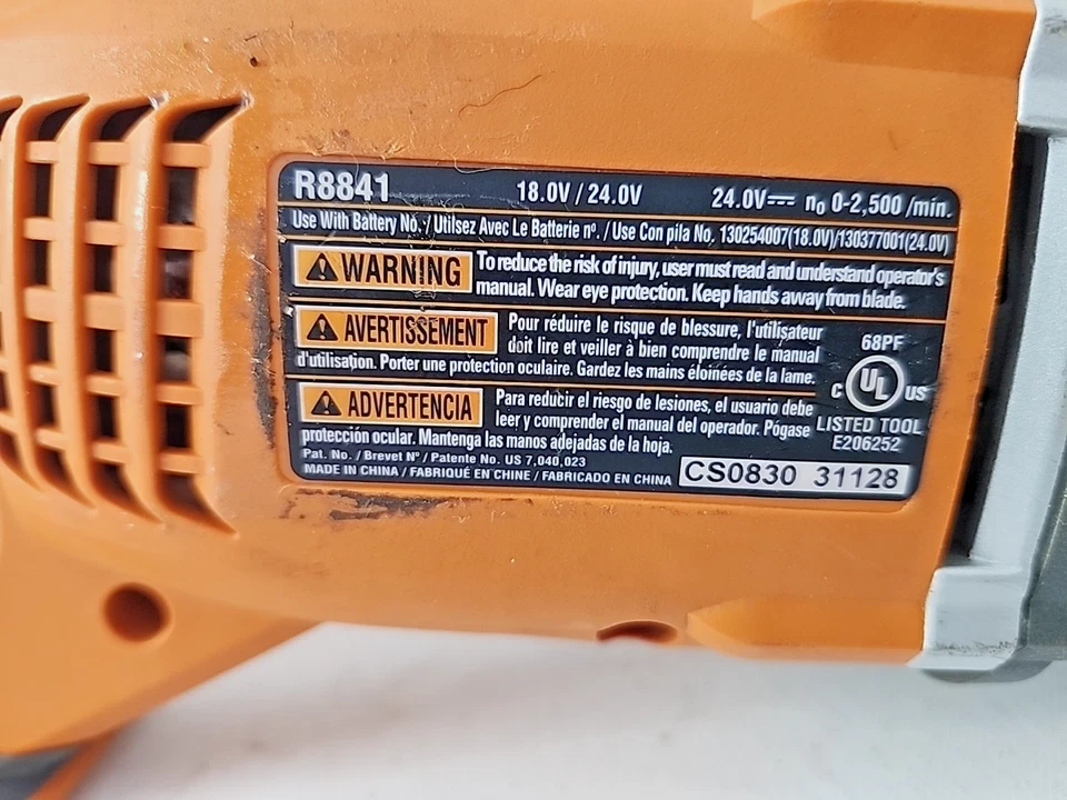 Ridgid 24V R8841 Reciprocating Tool Only No Battery - Untested READ! - Image 3 of 4