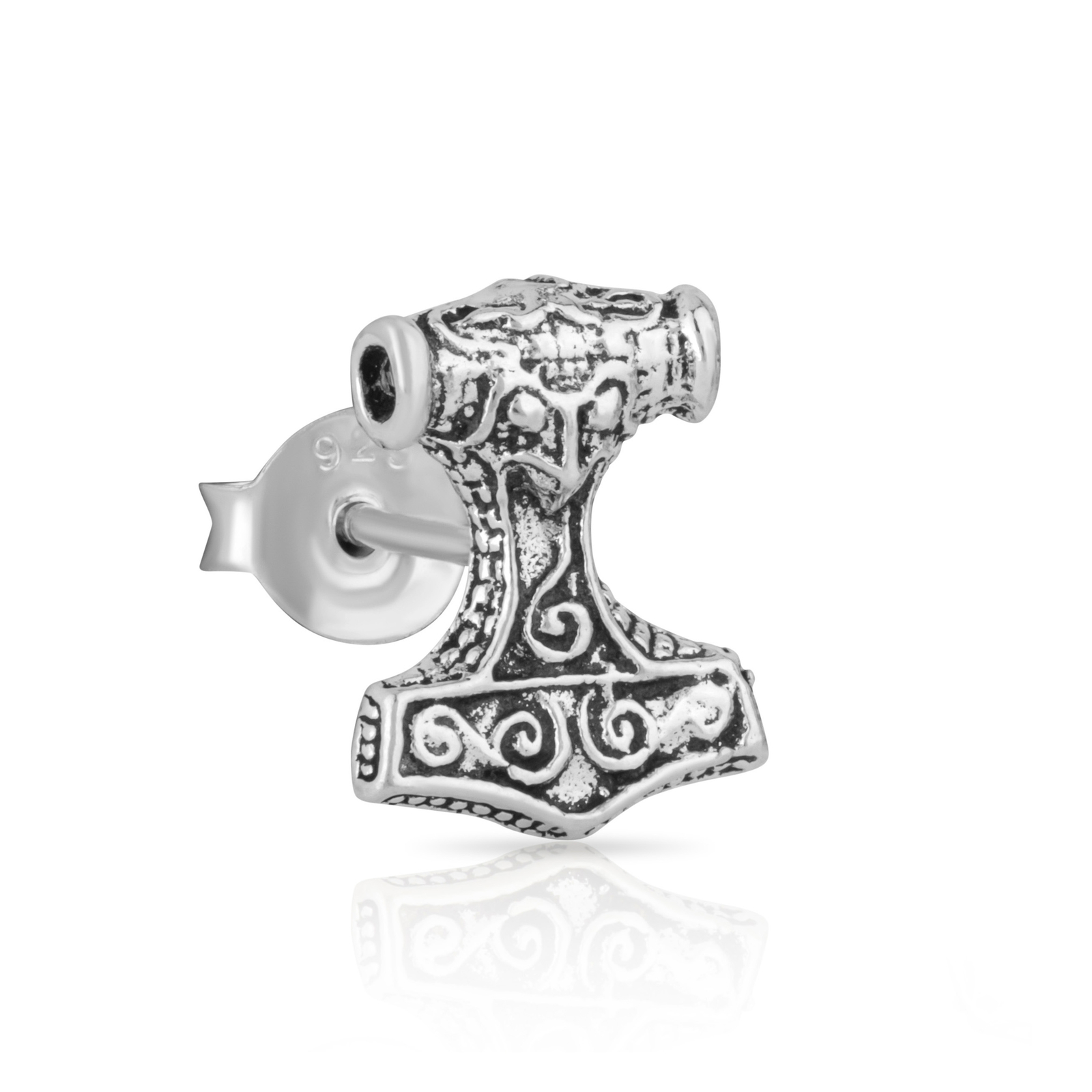 Orecchini A Perno Uomo E Donna – Martello Di Thor Celtico In Argento 925 – 10x8 Mm – Gioielli Viking