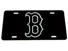 Boston Red Sox Big B Car Tag Diamond Etch on ...