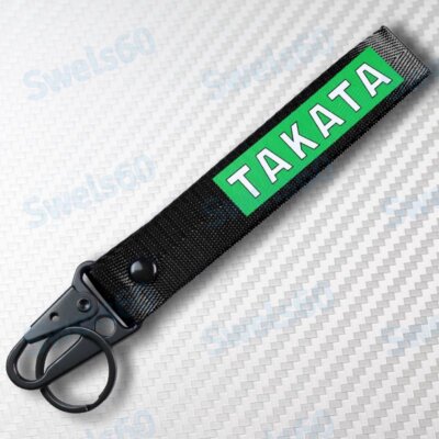 Backpack Metal key Ring Strap Black JDM TAKATA Racing Keychain Lanyard Key Chain