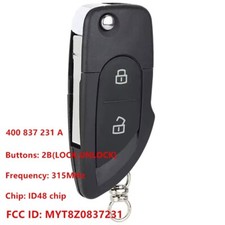 Keyless Smart Remote Key Fob 315mhz Id48 For Lamborghini Gallardo 400 837 231 A
