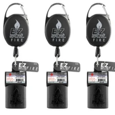 EZ Splitz Fire Cigarillo Cutter & Retractable Lighter Holder - Black - 3 pcs