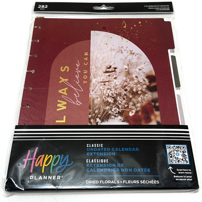The Happy Planner Calendar Extension Dried Florals Classic Undated Daily Layout