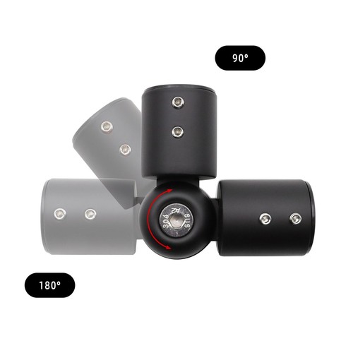 Corner Curtain Rod Connector 2 Pack for 1 Inch Rod Stainless Adjustable Black - Picture 4 of 7