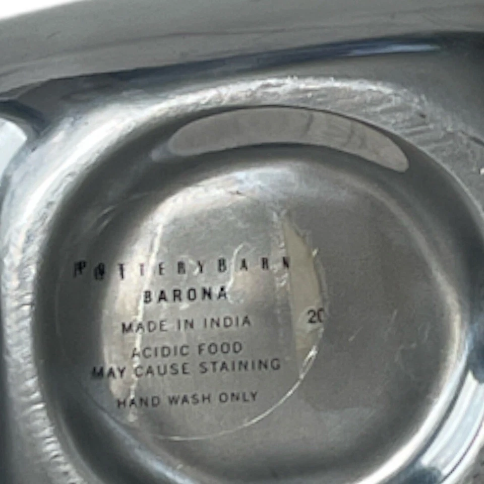 POTTERY BARN BARONA Aluminum Salad / Serving Bowls Discontinued Set of 7 - Image 3 of 3