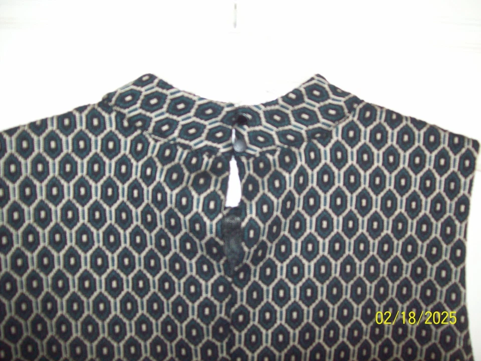 Vince Camuto высоты шеи без рукавов Топ женщин 1 X черный желтовато-коричневый ключ отверстие кнопка бюст 46 - Изображение 4 из 4