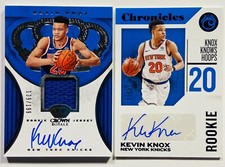 2018-19 Chronicles Kevin Knox RC AUTO /25 Crown Royale Jersey Auto /199 2 Card