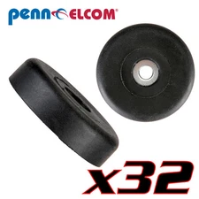 32 Pack Penn Elcom F1687 Rubber Cabinet Foot 1.5" Dia. x 0.375" H Heavy-duty