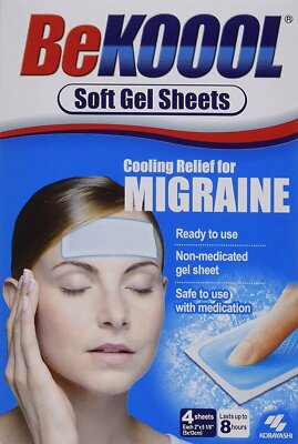 #ad #ad Be Koool Soft Gel Sheets 8HR Migraine Cooling Relief Non Medicated Safe Use 4ct $9.85
