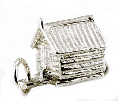 STERLING SILVER OPENING GARDEN SHED CHARM - Picture 2 of 3