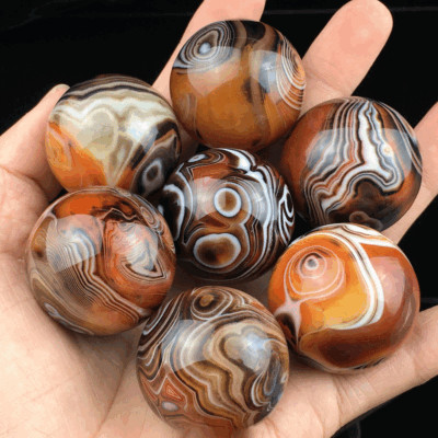 1x Natural Silk Agate Ball Quartz Crystal Sphere Ball Reiki Healing #LI DIa.30MM