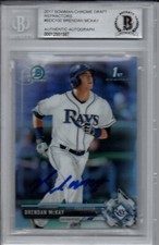 Brendan McKay Rays 2017 Bowman Chrome Draft Rookie Refractor Signed Card Beckett