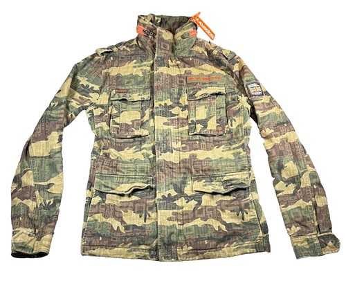 Superdry Military Jacket Mens XL Khaki Green Utility Field Army