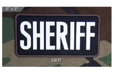 Morale Patch - Milspec Monkey - SHERIFF - 6 " x 3 " - Large Size - SWAT - PVC