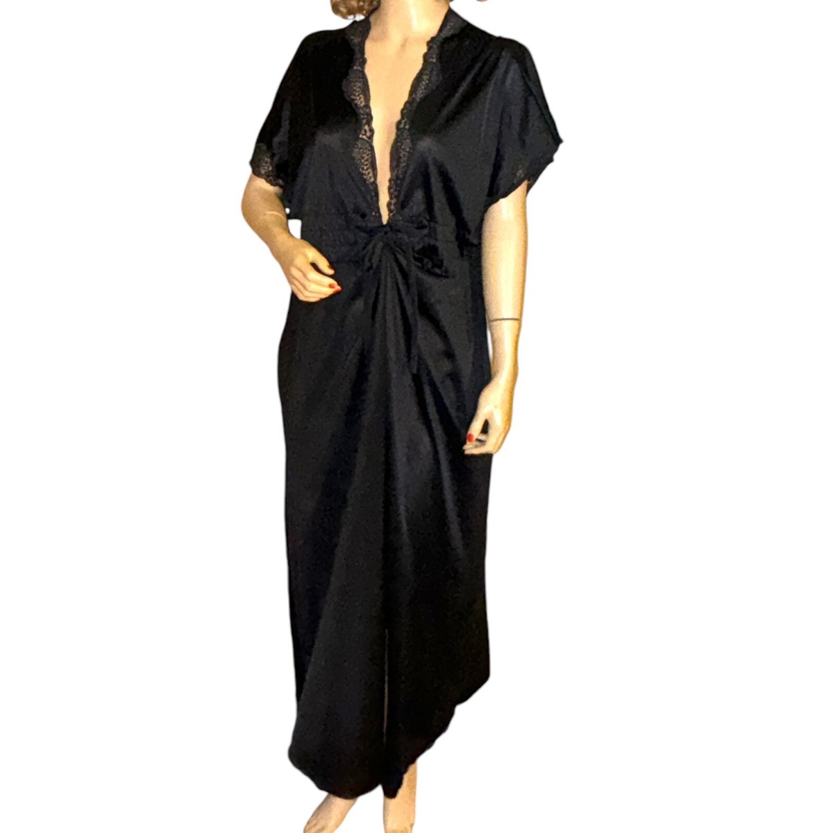 Long Peignoir Kimono en Satin – Rue Des Peignoirs