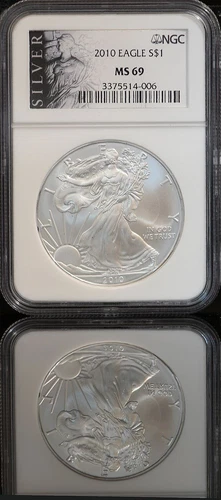 2010 American Silver Eagle S $1 NGC MS69  Silver label Free Shipping